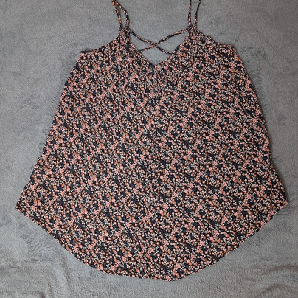 AMERICAN EAGLE OUTFITTERS medium flowy flower tank top shirt Y2k Western BOHO